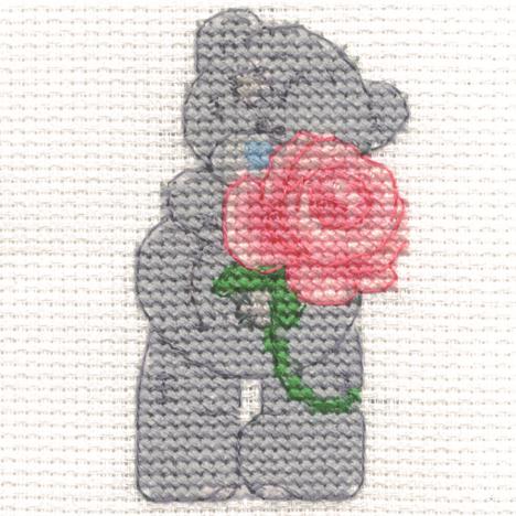 Pink Rose Me to You Bear Mini Cross Stitch Kit £2.99